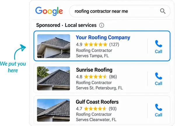 Google LSA management for roofers